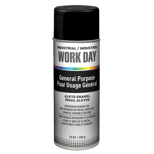 Peinture industrielle Work Day, Noir, Tr&egrave;s mat, 10 oz, Canette a&eacute;rosol Nia-Chem Ltd.
