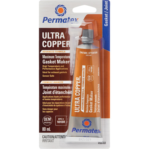 Ultra Copper&reg; Gasket Maker, 80 ml, Tube, Copper Nia-Chem Ltd.