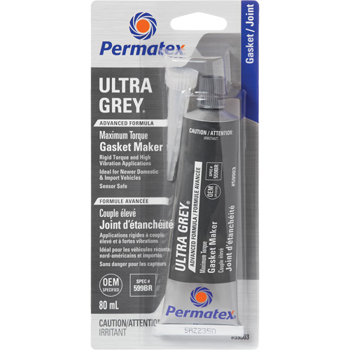 Ultra Grey&reg; Gasket Maker, Tube, 80 ml, -54°C - 260°C/-65°F - 500°F Nia-Chem Ltd.