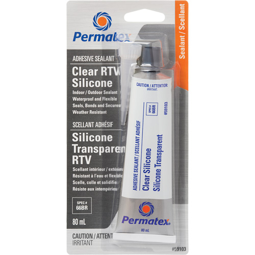 RTV Adhesive Sealant, 80 ml, Tube, Clear Nia-Chem Ltd.