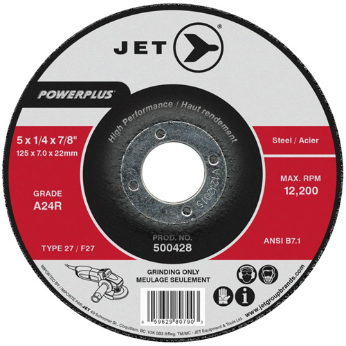 A24R POWERPLUS Grinding Wheel, 4" x 1/4", 5/8" Arbor, Type 27 Nia-Chem Ltd.