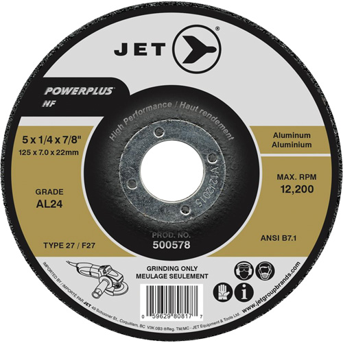 AL24 Powerplus NF Grinding Wheel, 4-1/2" x 1/4", 7/8" Arbor, Type 27 Nia-Chem Ltd.