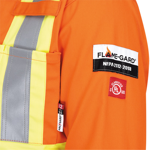 5555 High Visibility FR Rated & Arc Rated Safety Coveralls, Size 36, High Visibility Orange, 11 cal/cm² Nia-Chem Ltd.