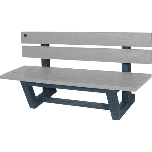 Bancs de parc d'ext&eacute;rieur, Plastique recycl&eacute;, 60" lo x 17" la x 17" h, Gris Nia-Chem Ltd.