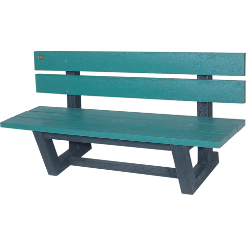 Outdoor Park Benches, Recycled Plastic, 72" L x 23-3/16" W x 29-13/16" H, Green Nia-Chem Ltd.