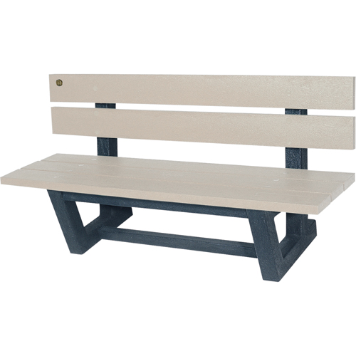 Bancs de parc d'ext&eacute;rieur, Plastique recycl&eacute;, 60" lo x 22-13/16" la x 29-13/16" h, Sable Nia-Chem Ltd.