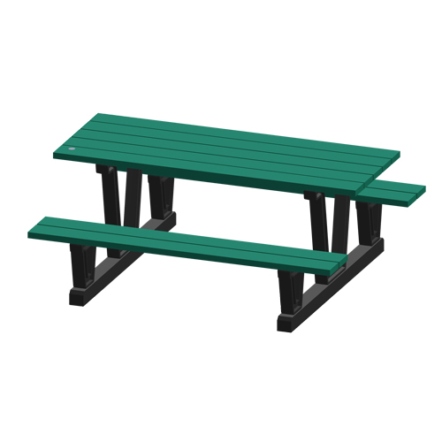 Tables de pique-nique d'ext&eacute;rieur en plastique recycl&eacute;, 72" lo x 60-5/16" la, Vert Nia-Chem Ltd.