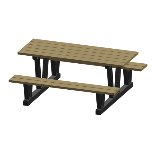 Tables de pique-nique d'ext&eacute;rieur en plastique recycl&eacute;, 72" lo x 60-5/16" la, Sable Nia-Chem Ltd.