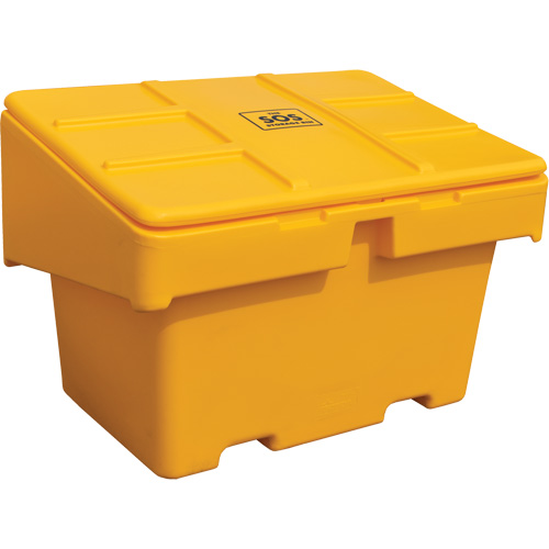 Salt Sand Container SOS, With Hasp, 48" x 33" x 34", 18.5 cu. Ft., Yellow Nia-Chem Ltd.