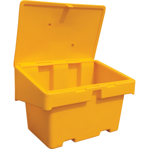 Salt Sand Container SOS, With Hasp, 48" x 33" x 34", 18.5 cu. Ft., Yellow Nia-Chem Ltd.