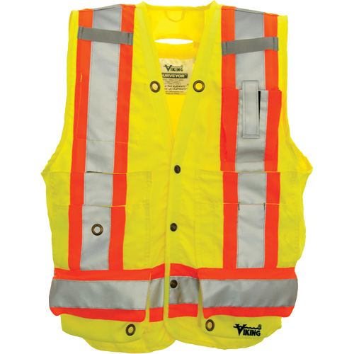 Surveyor Safety Vest, High Visibility Lime-Yellow, Large, Polyester Nia-Chem Ltd.