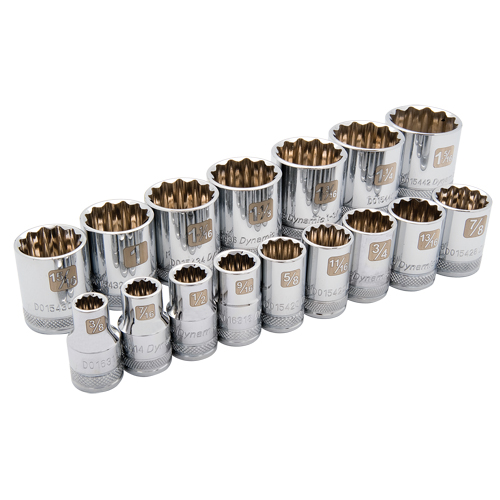 SAE Socket Set, 16 Pcs, 1/2" Drive Size Nia-Chem Ltd.