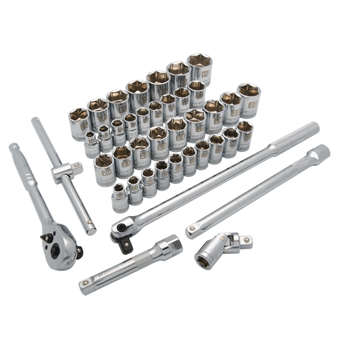 SAE/Metric Socket Set, 41 Pcs, 1/2" Drive Size Nia-Chem Ltd.