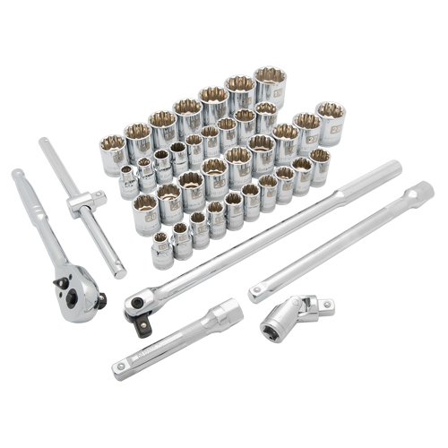 SAE/Metric Socket Set, 41 Pcs, 1/2" Drive Size Nia-Chem Ltd.