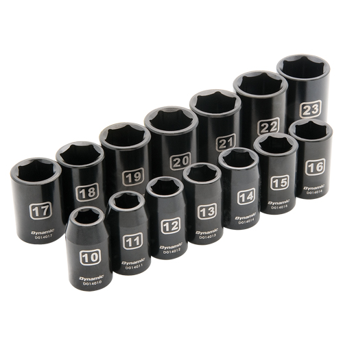Metric Socket Set, 14 Pcs, Impact, 1/2" Drive Size Nia-Chem Ltd.