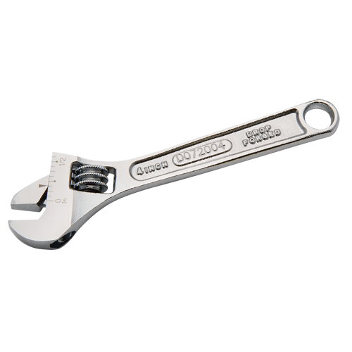 Adjustable Wrench, 4" L, 1/2" Max Width, Chrome Nia-Chem Ltd.