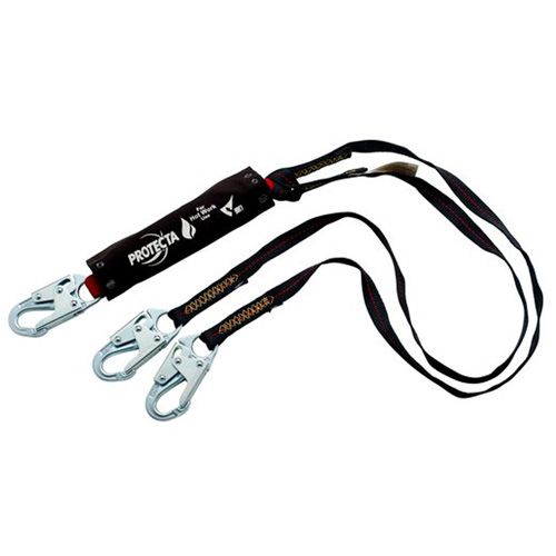 PRO Shock-Absorbing Lanyard, 6', Snap Hook Center, Snap Hook Leg Ends, Kevlar&reg; Nia-Chem Ltd.
