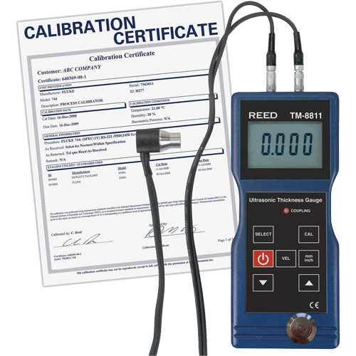Jauge d'&eacute;paisseur avec certificat ISO, Affichage Num&eacute;rique, Ultrason, gamme de 0,05" to 7,9" (1,5 mm to 200 mm) Nia-Chem Ltd.