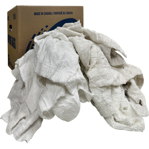 Wiper Rags Box, Terrycloth, White, 10 lbs. Nia-Chem Ltd.