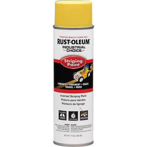 Peinture de traçage en a&eacute;rosol syst&egrave;me S1600 Industrial Choice applicable en position invers&eacute;e, Jaune, 18 oz, Canette a&eacute;rosol Nia-Chem Ltd.