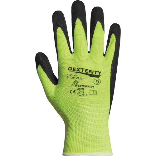 Dexterity&reg; Coated Gloves, 10, Latex Coating, 13 Gauge, Polyester Shell Nia-Chem Ltd.