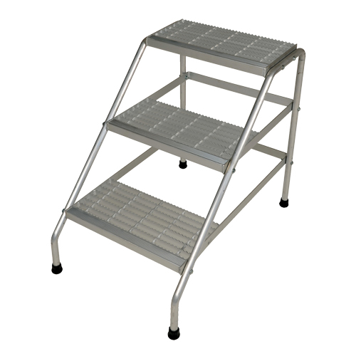 Escabeau en aluminium, 3 marches, 34-9/16" x 22-13/16" x Hauteur 30" Nia-Chem Ltd.