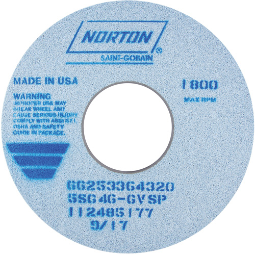 Meule vitrifi&eacute;e, type 01, C&eacute;ramique d'alumine, 14" x 1-1/2" Nia-Chem Ltd.