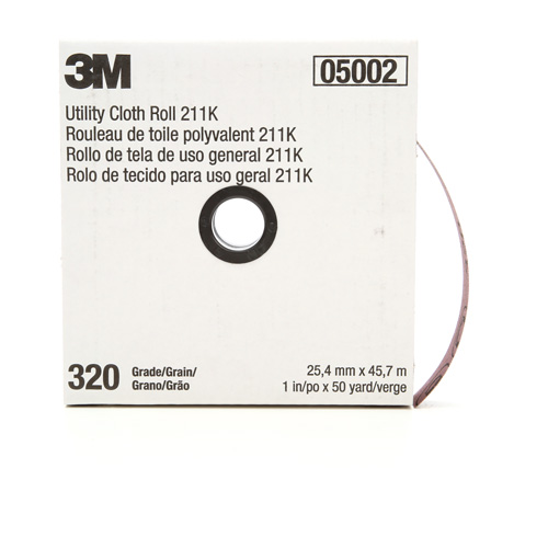 Utility Sanding Roll 211K, Aluminum Oxide, 1" W x 150' L, 320 Grit Nia-Chem Ltd.