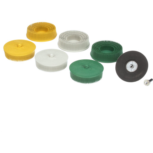 Roloc Bristle Disc Kit, Aluminum Oxide, Several Grit, 3" Dia. Nia-Chem Ltd.