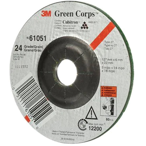 Meule flexible Green Corps, 5" x 1/4", Arbre 7/8", C&eacute;ramique, Type 1 Nia-Chem Ltd.