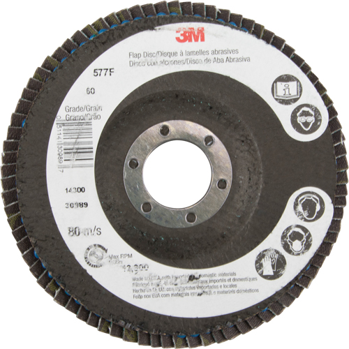 Flap Wheels - 577F Flap Discs, 4-1/2" x 7/8", Type 29, 60 Grit, Zirconium Nia-Chem Ltd.