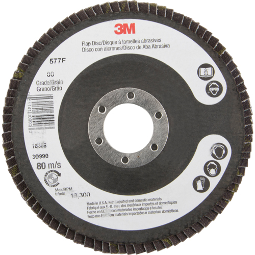 Disques &agrave; lamelles 577F, 4-1/2" x 7/8", Type 29, Grain 80, Zirconium Nia-Chem Ltd.