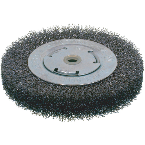 Economy Crimped Wire Wheel Brushes - Wide Face, 6" Dia., 0.014 Fill, 2" Arbor Nia-Chem Ltd.