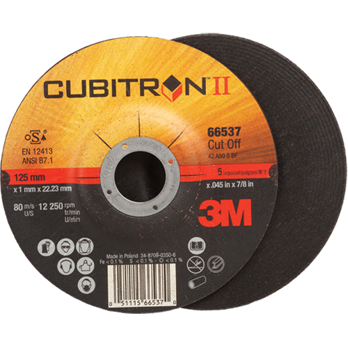 Cut-Off Wheels - CubitronII, 5" x 0.045", 7/8" Arbor, Type 27, Ceramic, 12250 RPM Nia-Chem Ltd.