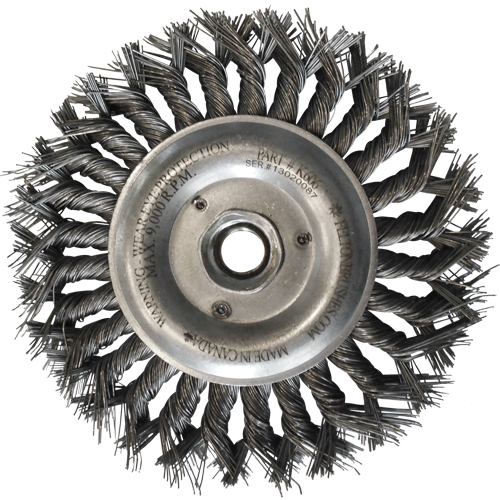 Wire Wheel Brushes, 6" Dia., 0.014" Fill, 5/8"-11 Arbor, Steel Nia-Chem Ltd.