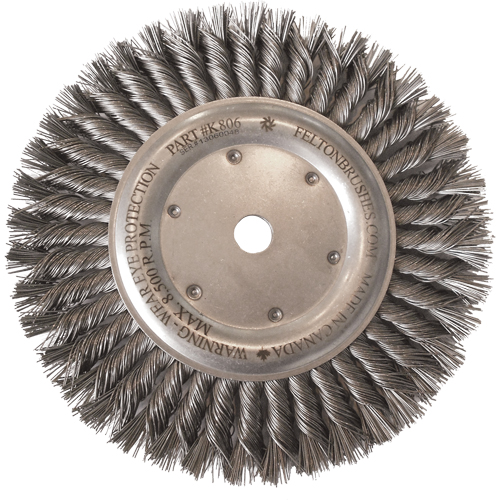 Wire Wheel Brushes, 8" Dia., 0.014" Fill, 5/8"-11 Arbor, Steel Nia-Chem Ltd.