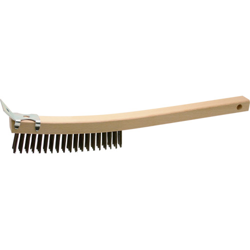 Brosse de nettoyage avec racloir, Acier, 3 x 19 rangs de fils, Longueur 13" Nia-Chem Ltd.