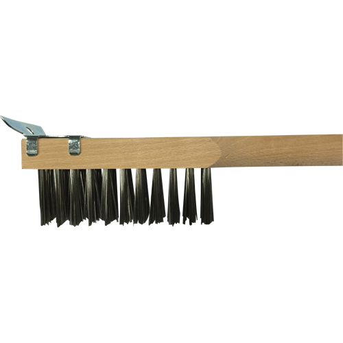 Scratch Brush With Scraper, Stainless Steel, 3 x 10 Wire Rows, 20" Long Nia-Chem Ltd.