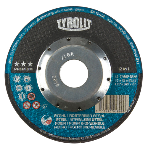 Meule &agrave; tronçonner profonde de premi&egrave;re qualit&eacute; Thincut, 7" x 1/16", Arbre de 7/8", Type 27, Oxyde d'aluminium, 8600 Tr/min Nia-Chem Ltd.