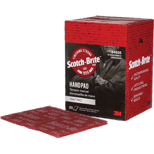 Scotch-Brite 7447 Hand Pads, Aluminum Oxide, 9" x 6", Very Fine Grit Nia-Chem Ltd.