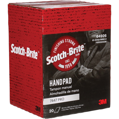 Scotch-Brite 7447 Hand Pads, Aluminum Oxide, 9" x 6", Very Fine Grit Nia-Chem Ltd.