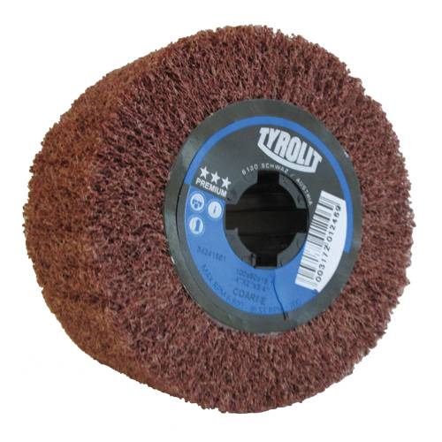 Tambour de conditionnement de surface Pro-Line, 4" dia. x 2" la, 3/4" Arbre, Grain Cors&eacute;, Oxyde d'aluminium Nia-Chem Ltd.