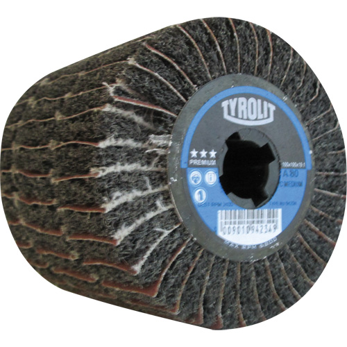 Tambour de conditionnement de surface Pro-Line, 4" dia. x 4" la, 3/4" Arbre, Grain 80, Oxyde d'aluminium Nia-Chem Ltd.