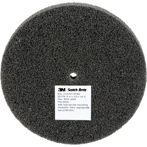 Meule unitaris&eacute;e EXL Scotch-Brite, 5" x 1/2", Arbre de 1/4", Grain de Fin, Carbure de silicium Nia-Chem Ltd.