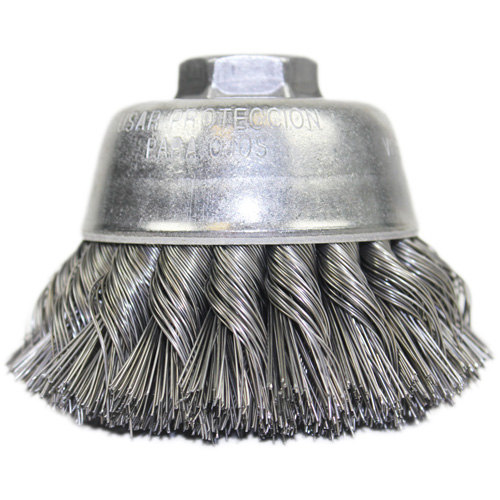 Knot Wire Cup Brush, 3-1/2" Dia. x 5/8"-11 Arbor Nia-Chem Ltd.