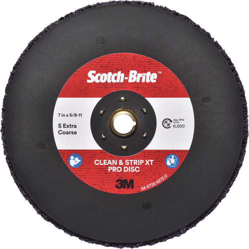 Disque  Clean and Strip  XT Pro Scotch-Brite, 7" dia., Grain Extra grossier, Carbure de silicium Nia-Chem Ltd.