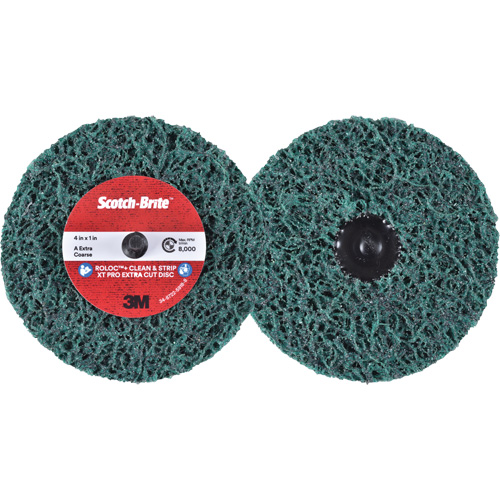 Disque extra coupe  Clean and Strip  XT Pro Roloc Scotch-Brite, 4" dia., Grain Extra grossier, Oxyde d'aluminium Nia-Chem Ltd.