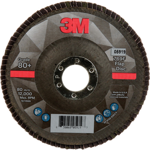 Disque &agrave; lamelles &agrave; changement rapide 769F, 5" x 7/8", Type 27, Grain 80+, C&eacute;ramique Nia-Chem Ltd.