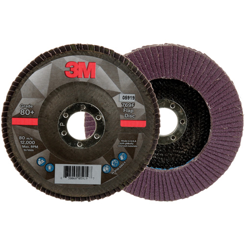 Disque &agrave; lamelles &agrave; changement rapide 769F, 5" x 7/8", Type 27, Grain 80+, C&eacute;ramique Nia-Chem Ltd.