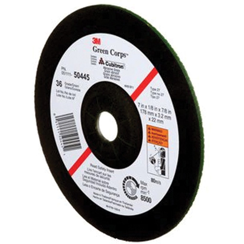Meule &agrave; moyeu d&eacute;port&eacute; Green Corps, 7" x 1/8", Arbre 7/8", C&eacute;ramique, Type 27 Nia-Chem Ltd.